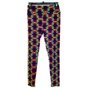 LulaRoe Multicolor Leggings - OS - One Size‎ - Pink/Magenta/Green/Yellow/Blue